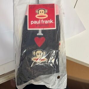 Paul Frank Black Socks with Heart and Monkey Design